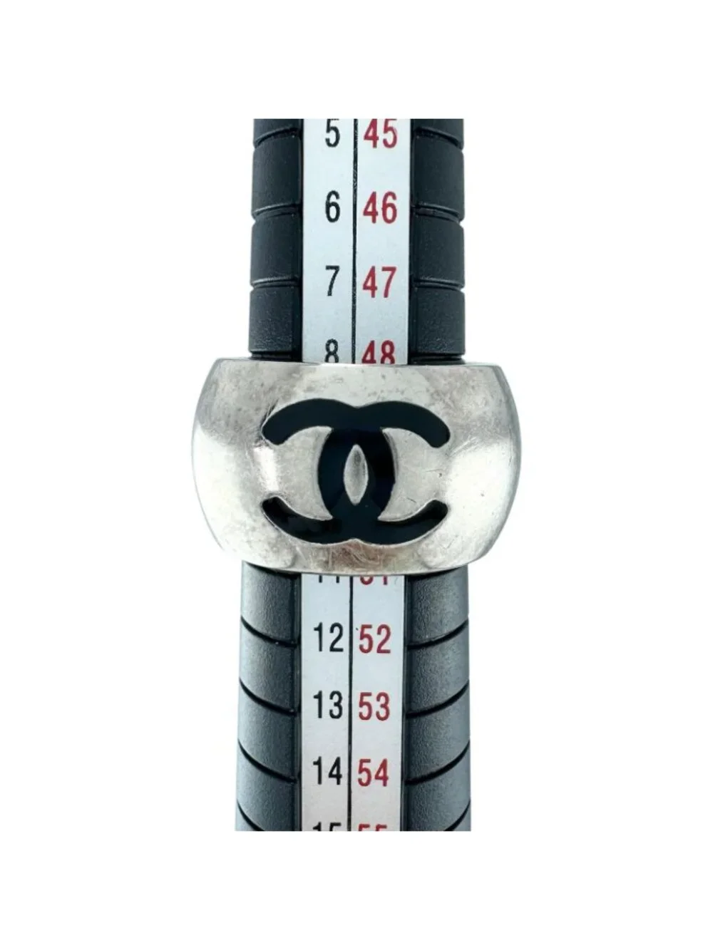 Chanel Ring Silver CC Logo